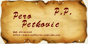 Pero Petković vizit kartica